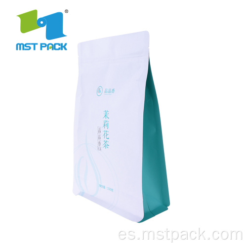 Bolsa de papel compostable biodegradable plana